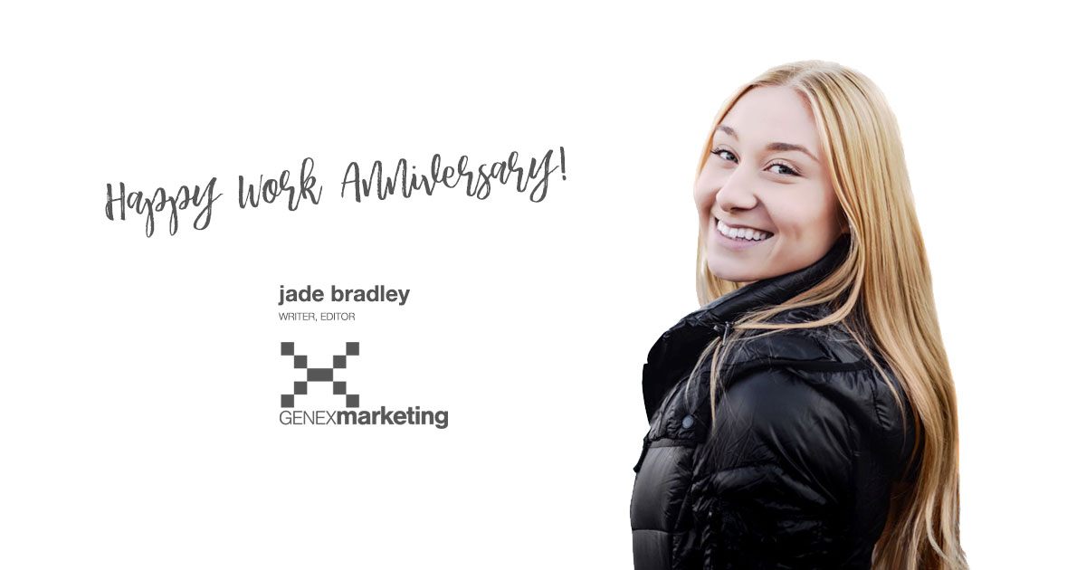 Happy Work Anniversary to our Writer & Editor Jade Bradley