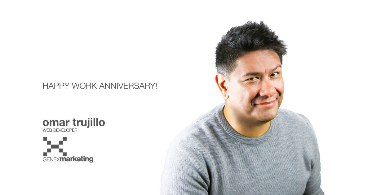 Happy work anniversary to our Web Developer Omar Trujillo